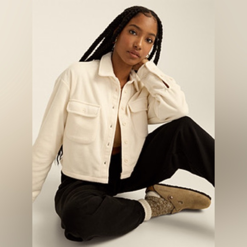 Cropped Fleece Shacket